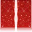 TOURSUIT Car Registration and Insurance Card Holder, Vehicle License Document Glove Box Compartment Organizer, Interior Car Accessories for Women Men Teens (Glitter Red)