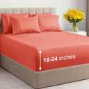 Extra Deep Cal King Sheet Set - 6 Piece Breathable & Cooling Sheets - Hotel Luxury Bed Sheets Set - Easy & Secure Fit - Soft, Wrinkle Free & Comfy Sheets Set - Coral Sheet Set with Extra Deep Pockets