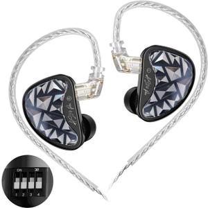 KZ AS24 Pro in-Ear Monitor Headphone, 24BA Drivers High-Performance IEM with 8 Tuning Switches, HiFi Bass Noise Isolation Gaming Earbuds Clarity in All Frequency Comfortable Earphones (Nomic)