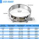 14Pack 2" T Bolt Hose Clamps - 304 Stainless Steel Turbo Intake Clamp for Turbo Tubes, Intercooler Pipes, Heavy Duty Radiator Hose Clamps Adjustable Range 58mm-65mm for 2" Hose ID