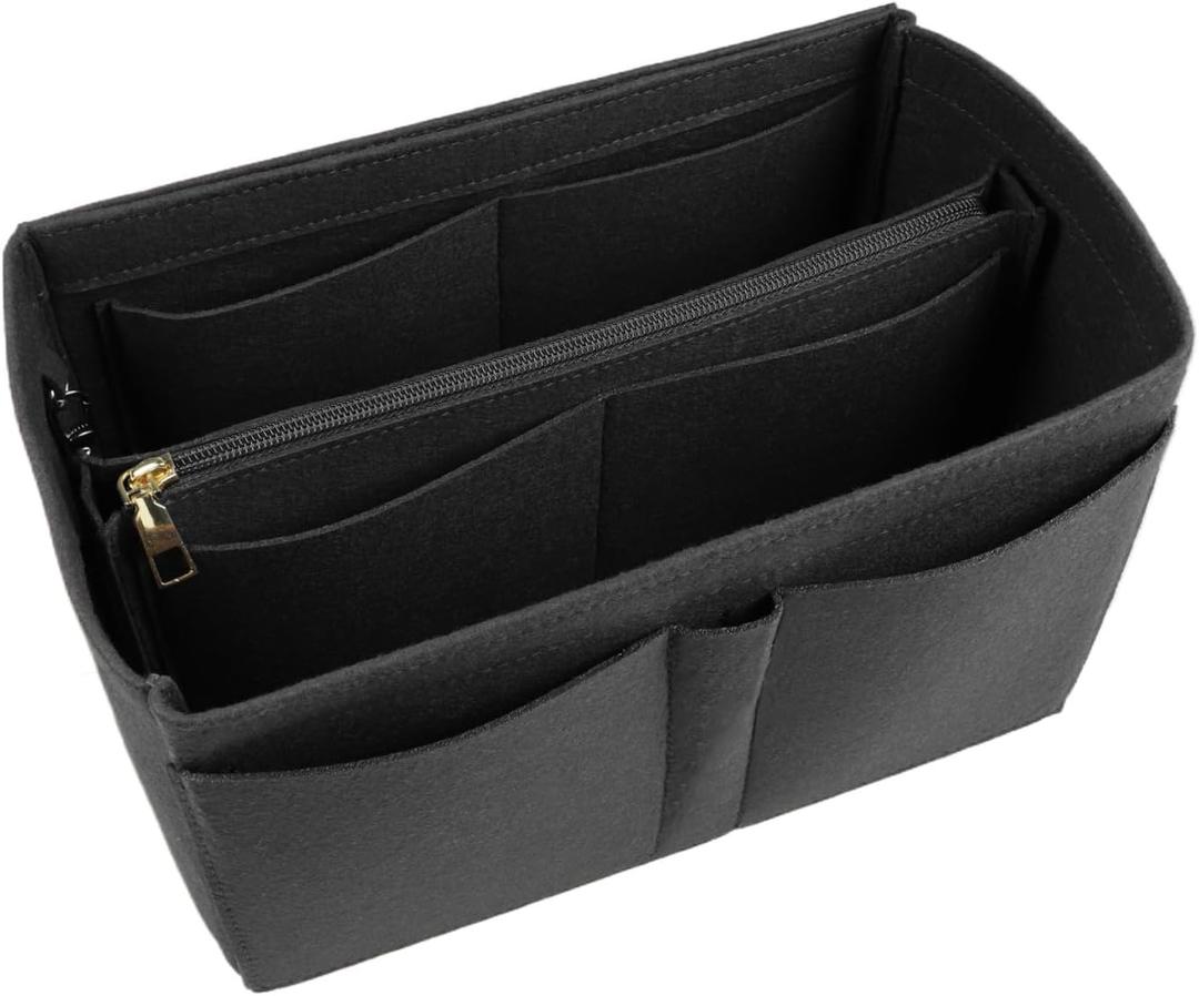 Lckaey handbag organizer for speedy 25 organizer Compatible with more brand Tote Bag protective insertY095black-M