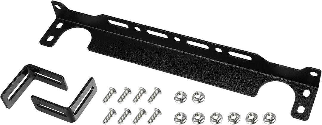 X AUTOHAUX Universal Oil Cooler Mounting Bracket Kit 330mm Aluminum Alloy Engine Oil Cooler Radiator Adapter Kit Oil Cooler Bracket Kit Black Transmission Oil Cooler Mounting Kit