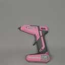 WORKPRO Pink Cordless Hot Melt Glue Gun, 7.2V Rechargeable Fast Preheating Glue Gun Kit with 20 Pc Premium Mini Glue Stick, Automatic-Power-Off Hot Glue Gun for Art, Craft, Decoration - Pink Ribbon