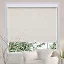 Persilux Free-Stop Cordless Roller Shades for Windows (Cream 23"W x 72"H) Natural Woven Fabric Light Filtering Roller Blinds, UV Protection Privacy Window Blinds for Windows, Home, Living Room, Office (Cream (Light Filtering))