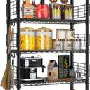 FUTASSI Metal Storage Rack, Storage Organizer Shelves for Kitchen, Bathroom, Living Room, Balcony and Garage, 5 Tiers Narrow Bookshelf, 21.2" W x 9.4" D x 59.2" H, Load 400lbs, Black