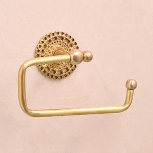 IndianShelf Premium Decorative Boho Antique Brass Toilet Paper Holder Unique Floral Gold Bathroom Hardware