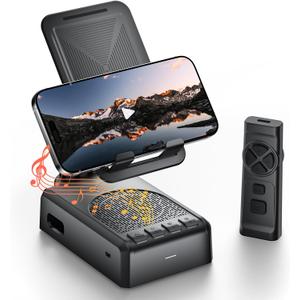 Birthday/ChristmasGifts for Men Women,Cell Phone Stand with Bluetooth Speaker and Remote Control(Video Control/Camera Control), Portable Bluetooth Speaker for Home and Outdoors, All Day Playtime