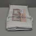 ANRODUO Ivory White 100% Blackout Linen Curtains 84 Inch Length 2 Panels, Back Tab/Rod Pocket Blackout Curtains Full Black Out Thermal Curtain for Summer Heat, Farmhouse Room Darkening Curtain Bedroom