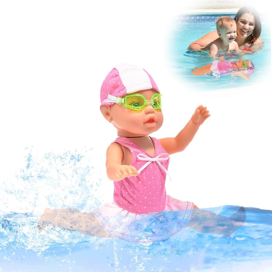 Swimming Baby Toy,2025 New Upgraded Waterproof Swimmer Toy,Electric Water Baby Toy, Backstroke Swimming Toy for Pool, for Pool/Bathroom Boy & Girl Gifts