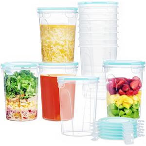 Vtopmart 12 Pack 32oz Soup Containers with Airtight Lids, Deli Containers for Take-Out, Plastic Food Freezer Storage Containers for Meal Prep, Salad, Fruit, Lunch, Microwave/Dishwasher/Freezer Safe