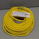 POWGRN 100 ft 12/3 Outdoor Extension Cord Waterproof Heavy Duty with Lighted Indicator End 12 Gauge 3 Prong, Flexible Cold-Resistant Long Power Cord Outside, 15Amp 1875W SJTW Yellow ETL Listed