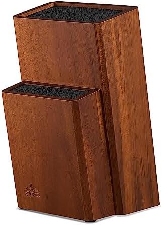 ENOKING Universal Knife Block without Knives, Acacia Wood Knife Holder/Knife Organizer with Removable Plastic Bristles for Kitchen Counter Knife Storage Rack: Home & Kitchen