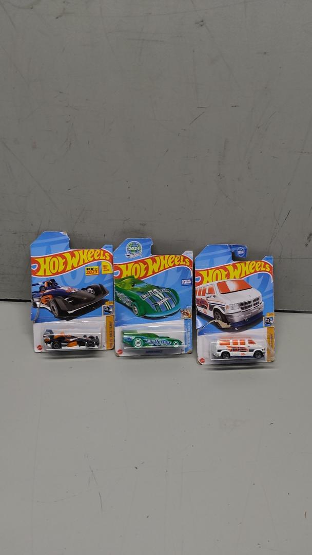 Pack Of 3 Hot Wheels Cars (HW-4-Trac, Supercharged, Dodge Van)