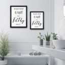 Sorbrozo Funny Bathroom Wall Art Decorative Statement Toilet Sign Toilet Decoration Small Black Frame Canvas Art For Kids Toilet 11x14 in