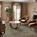 Machine Washable Rugs for Living Room: 5x7 Area Rugs Boho Vintage Rugs Stain Resistant Non Slip Low Pile Soft Lightweight Carpet for Bedroom Kitchen Dining Room Nursery Kids Room Farmhouse (Dark Green Brown)