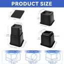 8 inch Bed Risers Adjustable Furniture Risers - Heavy Duty Non-Slip Lift Supports for Beds/Couches/Sofas, Durable Square Design with Creates Storage Space (4 Pack Black, 3/5/8 lnch Square)