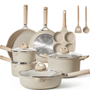 CAROTE 13-Piece Nonstick Pots and Pans Set, Kitchen Cookware Set, Taupe