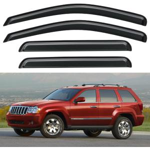 Window Visors Rain Guards Shield for 2005-2010 Jeep Grand Cherokee, Out-Channel Window Vent Wind Deflectors Visors Shades for 05-10 Grand Cherokee