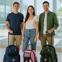World Traveler Transworld 22-Inch Carry-On Rolling Backpack, Navy