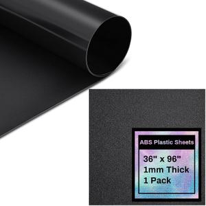 Frienda 1 Pack 36" X 96" X 0.04" ABS Black Plastic Sheet