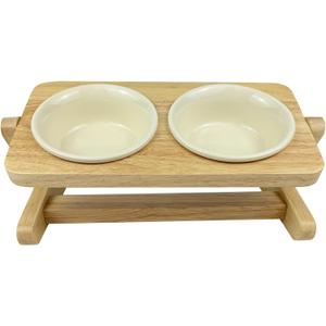 Elevated Cat Bowl, 12 Ounce Ceramic Cat Bowl for Food and Water, 350ml Raised Pet Bowl for Indoor Cats, Kitten, Puppy and Medium-Sized Dogs, Dishwasher (Cream)