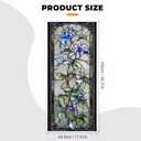 Floral Window Privacy Film Stained Glass Style Static Cling Sparkle Windows Sticker Non Adhesive Privacy Film Reusable Decorative for Room 17.5 x 39.3in (Flower 2)
