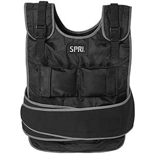 SPRI 20 lb Weighted Vest for Women & Men - Adjustable Weight Vest for Running, Strength Training, Endurance, and Fitness - Ten 2lb Weight Bags for Customized Workout - Comfort Fit and Durable Closure