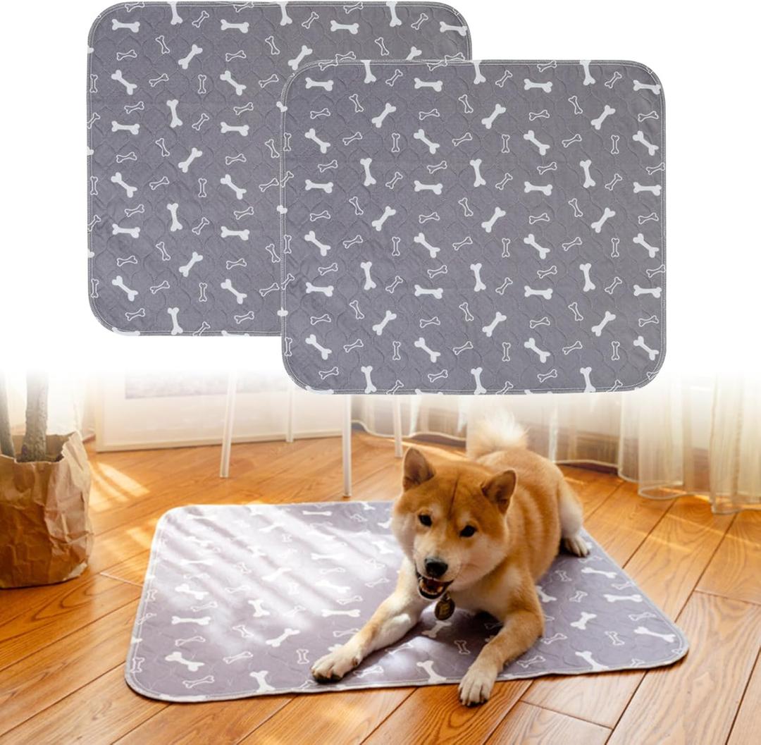 PuppyPads Pee Pads,2 Pack Reusable Washable Puppy Pads for Dogs,Puppy Pads with Pheromones,Leak-Proof & Anti-Slip,Absorbent Dog Training Pad for for Playpen,Whelping Box,Potty Training (27.6"  31.5")