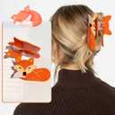 2pcs Fox Hair Clips for Women, Cute Orange Fox Hair Claw Clips Halloween Hair Clip Nonslip Cartoon Fox Design Hair Clamps Hair Styling Accessories for Thin Thick Hair