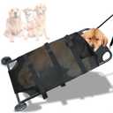 250lbs Dog Stretcher for Large Dogs, 48x26 Inch Dog Trolley with Noiseless Wheels, Dog Emergency Carrier Gurney, Veterinary Rescue Stretcher