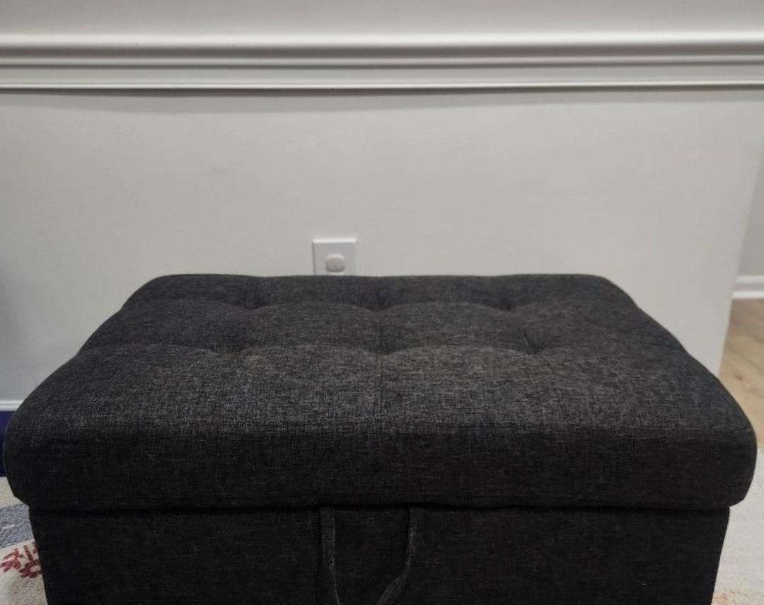 Storage Ottoman Dark Grey