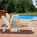 DoCred Heavy Duty XXL Tanning Chair with Face Hole&Mat, Oversized 5-Position Folding Chaise Lounge Chairs for Outside, Portable Beach Lounge Chair for Outdoor Sunbathing Beach Pool Lawn Camping