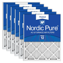 Nordic Pure 16x20x1 (15 1/2 x 19 1/2 x 3/4) Pleated MERV 12 Air Filters 6 Pack