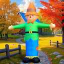 DomKom 12FT Fall Inflatable Scarecrow, Harvest Thanksgiving Blow Up Decorations, Built-in LEDs for Holiday Party, Garden, Lawn, Yard, Patio Décor