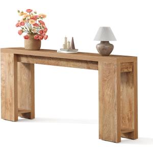 LITTLE TREE 70.9-Inch Long Console Table, Narrow Sofa Table Behind the Couch, Farmhouse Console Table for Living Room, Entryway, Hallway (Rustic)