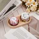 GORGECRAFT Wooden Salt and Pepper Mill Tray Acacia Wood Tray Peper Mill Holder Mills & Shakers Salt & Pepper Grinder Rest for 2 Mills Accessories Kitchen Storage Holder Home Decor Crafts, Wheat