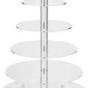 Jusalpha 6 Tier Round Acrylic Cupcake Stand-cake stand-dessert stand, cupcake Tower 6RFs (6 Tier With Base) (6RF-S)