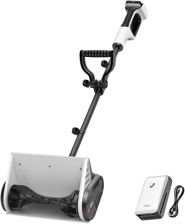 Litheli 12-Inch Battery Powered Snow Shovel, 20V Brushless Cordless Snowblower, Electric Shovel for Snow Removal, 20-Ft Snow Throwing