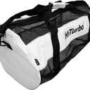 Hiturbo Mesh Dive Duffel Bag: 100L Scuba Gear Bags for Diving, Snorkeling, Freediving and Swimming - Travel Beach Pool Water Sports Equipment Bag with Shoulder Strap (White)