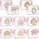Kacctyen 10 Pcs Rainbow Clear Makeup Bag Women Gifts Inspirational Quotes Waterproof PVC Cosmetic Bags Portable Multifunction Pouch for Graduation Friend Sister Nurse Gift Travel Vacation Organization