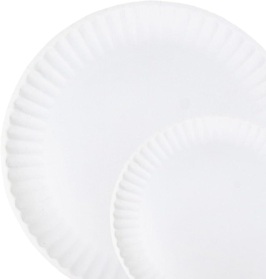 Paper Plates, 9 Inch, Case of 1200 (12 packs x 100)