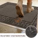 Dirt Trapper Door Mats 24x36in, Non-Slip Entryway Rugs, Brown
