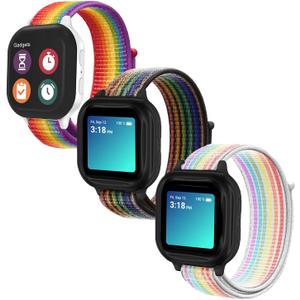 BlackPro 3 Pack Compatible with Gizmo Watch 3 2 1 /GabbWatch 3 3e 2 1 Band Replacement, 20mm Breathable Nylon Loop Kids Watch Band with Quick Release Pins for Kids Girls Boys
