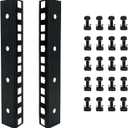 4U Rack Rails with M6 Rack Mount Screws and Cage Nuts Set for DIY Server and Studio Racks