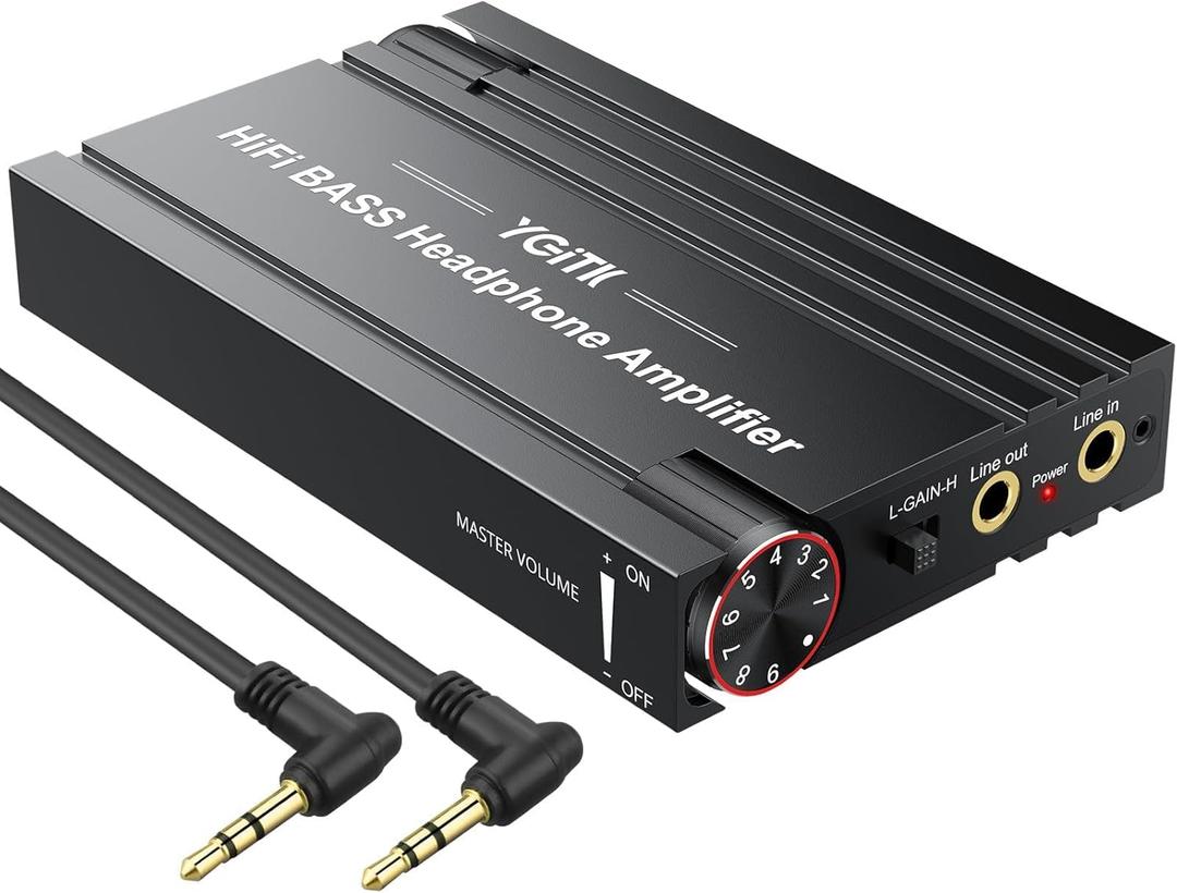 16-600 Portable Headphone Amplifier with Bass Boost & Volume Knob, HiFi 3.5mm Headphone Amp Rechargeable with 2-Stage Gain Switch, Aluminum Alloy Case,Compatible with Phone,iPad,PC,PS4/5,MP3/4