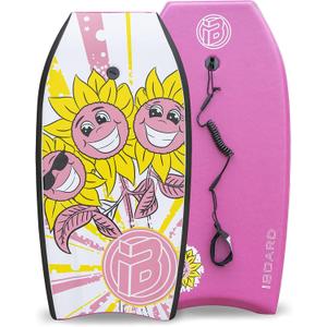 Bodyboard with Wrist Leash Lightweight Body Board for Adults with EPS Core 33/37/41 Inch Choose Color
