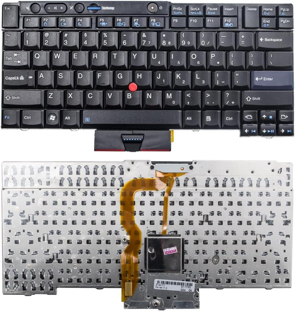 Replacement Laptop Keyboard with Pointer for Lenovo ThinkPad T400S T410 T410S T410I T410SI T420 T420I T420S T510 T510I T520 W510 W520 X220 X220I X220S X220T US Layout Black
