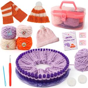 QXHOL Knit Hat Scarf Knitting Loom Kit - DIY Craft Kit for BeginnersCreate Custom Hats & Scarves Ideas Christmas Birthday Gifts for Girls & BoysToys for Age Kids 6 7 8 9 10 11 12