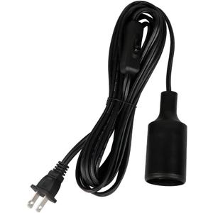 15 FT Hanging Light Socket with Cord, Black E26 Extension Cord with ON Off Switch Plug, E27 Light Bulb Cord and Socket, Hanging Lamp Socket for DIY Pendant Light Fixture Hanging Lantern Cable