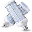 2-Pack 500W Equivalent LED Corn Bulb,5500 Lumen 6000K,Cool Daylight LED Street and Area Light,E26/E27 Medium Base,for Outdoor Indoor Garage Warehouse High Bay Barn Backyard and More